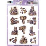 Berrie's Beauties Pastel Purple Christmas 3D Push Out Owl (SB11043)