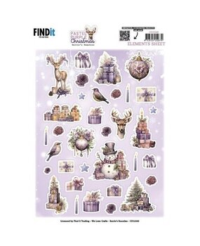 Berrie's Beauties Pastel Purple Christmas Elements Sheet (CD12369) Berrie's Beauties Pastel Purple Christmas Elements Sheet (CD12369)