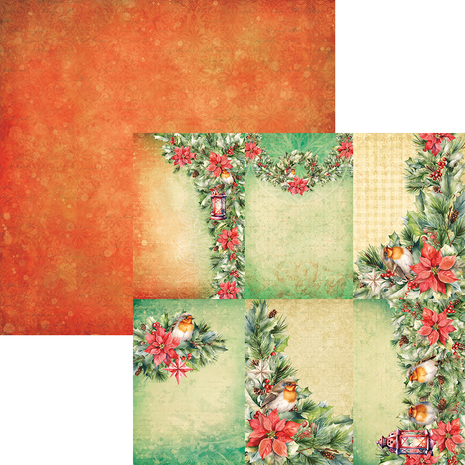 Elizabeth Craft Designs Festive Holly 12x12 Inch Cardstock Paper (C034)