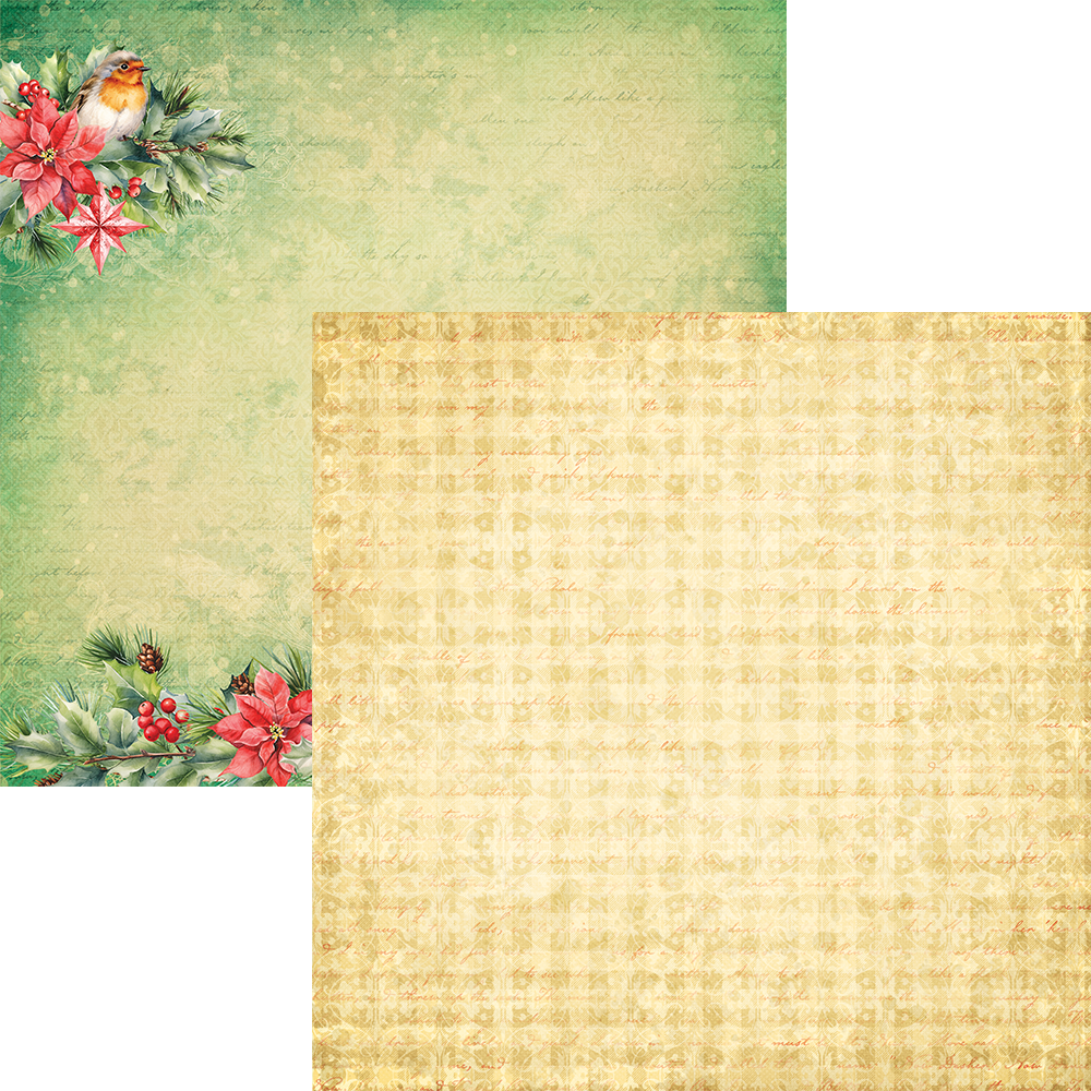 Elizabeth Craft Designs Festive Holly 12x12 Inch Cardstock Paper (C034)