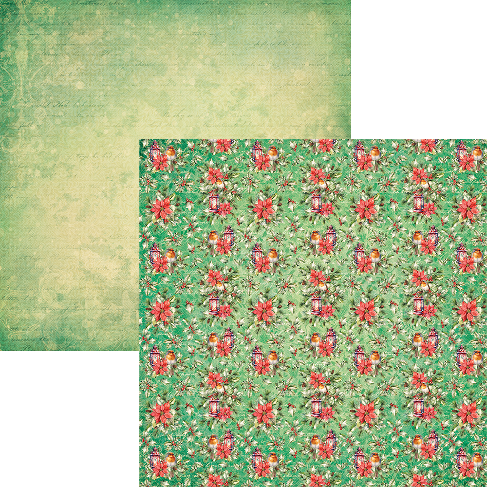 Elizabeth Craft Designs Festive Holly 12x12 Inch Cardstock Paper (C034)