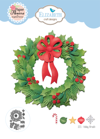 Elizabeth Craft Designs Festive Holly Dies Holiday Wreath (2271)