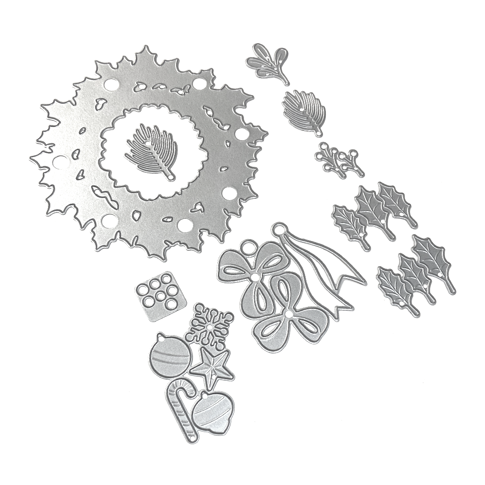 Elizabeth Craft Designs Festive Holly Dies Holiday Wreath (2271)