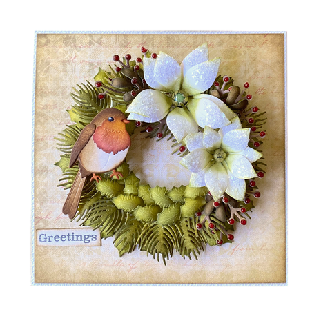 Elizabeth Craft Designs Festive Holly Dies Holiday Wreath (2271)
