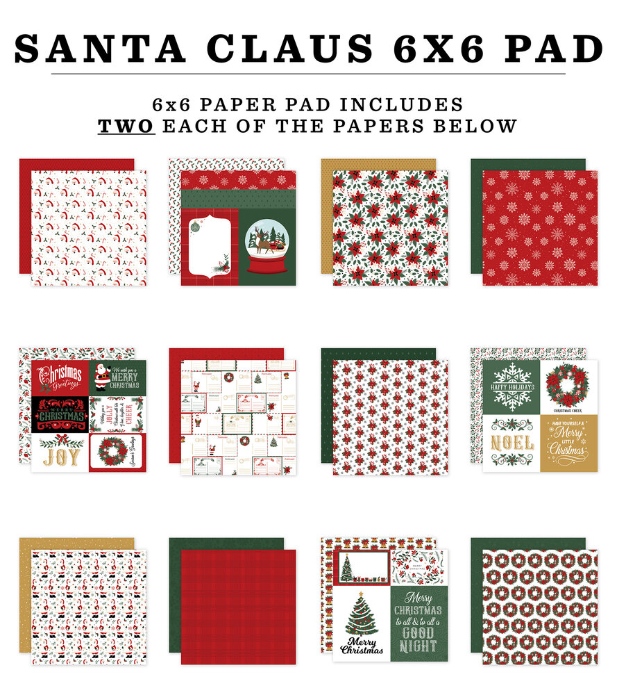 Echo Park Santa Claus 6x6 Inch Paper Pad (SC457023) Echo Park Santa Claus 6x6 Inch Paper Pad (SC457023)