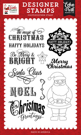Echo Park Santa Claus Clear Stamp Be Merry And Bright (SC457047) Echo Park Santa Claus Clear Stamp Be Merry And Bright (SC457047)