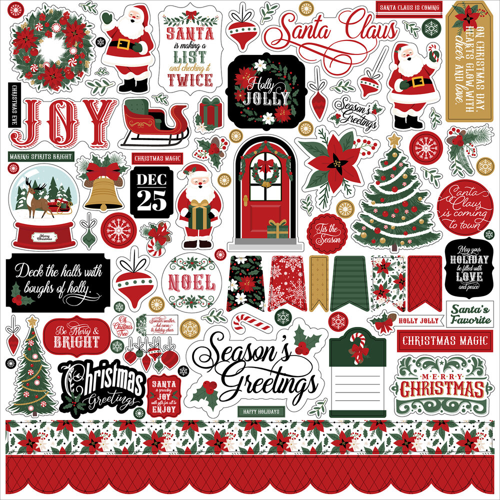 Echo Park Santa Claus 12x12 Inch Element Sticker (SC457014) Echo Park Santa Claus 12x12 Inch Element Sticker (SC457014)