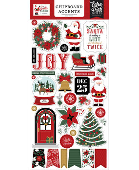 Echo Park Santa Claus 6x13 Inch Chipboard Accents (SC457021)