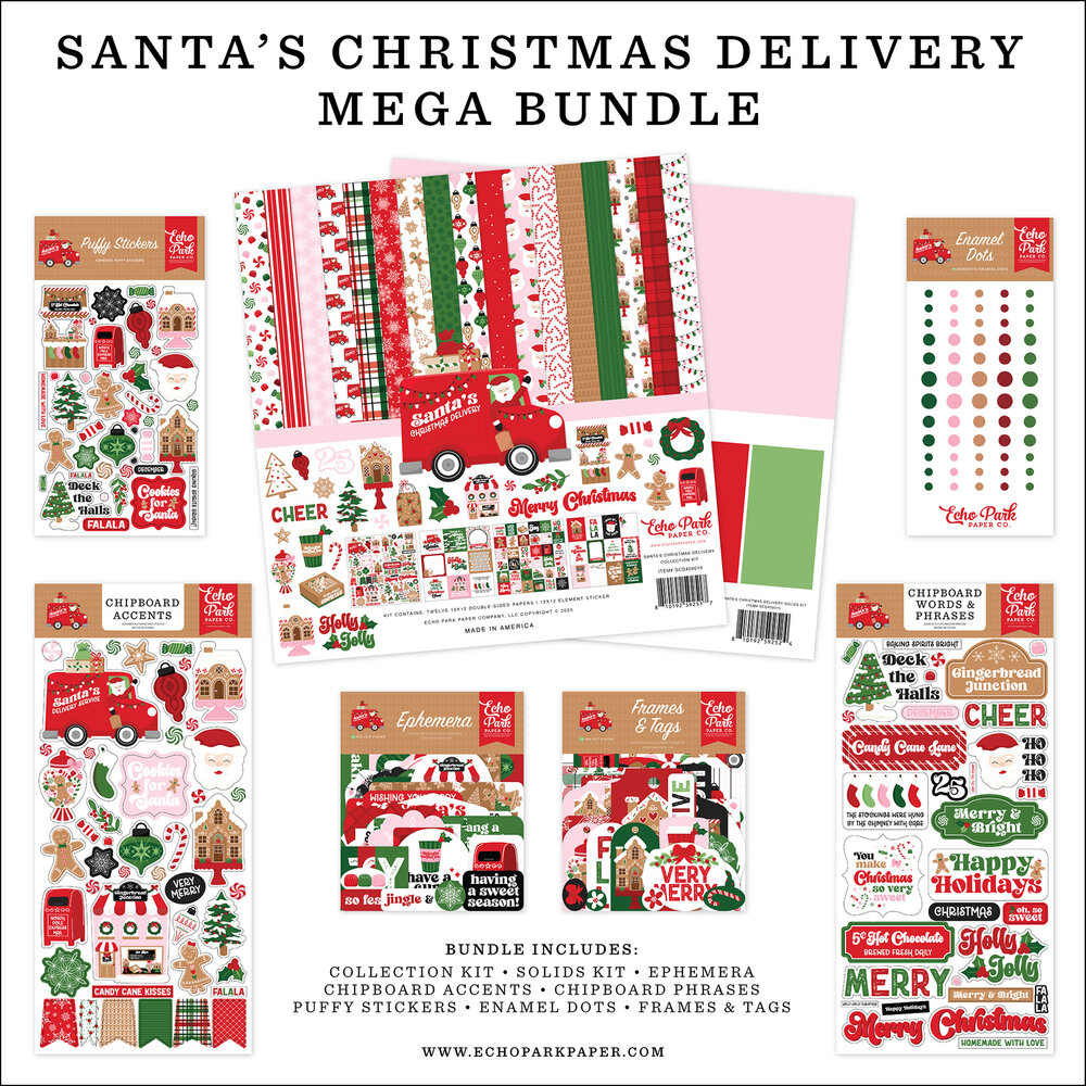 Echo Park Santa's Christmas Delivery 12x12 Inch Mega Bundle (SCD459050) Echo Park Santa's Christmas Delivery 12x12 Inch Mega Bundle (SCD459050)