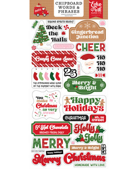 Echo Park Santa's Christmas Delivery 6x13 Inch Chipboard Word & Phrases (SCD459022)