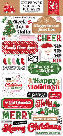 Echo Park Santa's Christmas Delivery 6x13 Inch Chipboard Word & Phrases (SCD459022)