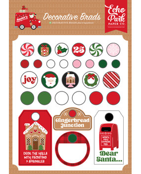 Echo Park Santa's Christmas Delivery Adhesive Brads (SCD459020) Echo Park Santa's Christmas Delivery Adhesive Brads (SCD459020)