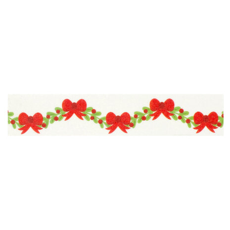 Echo Park Santa's Christmas Delivery Washi Tape Holly And Bows Garland (SCD459026) Echo Park Santa's Christmas Delivery Washi Tape Holly And Bows Garland (SCD459026)