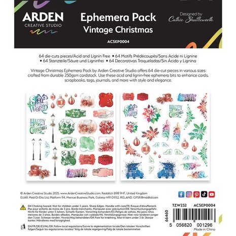 Arden Creative Studio Vintage Christmas Ephemera Pack (ACSEP0004) Arden Creative Studio Vintage Christmas Ephemera Pack (ACSEP0004)