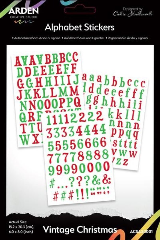 Arden Creative Studio Vintage Christmas Alphabet Stickers (ACSAS0001) Arden Creative Studio Vintage Christmas Alphabet Stickers (ACSAS0001)