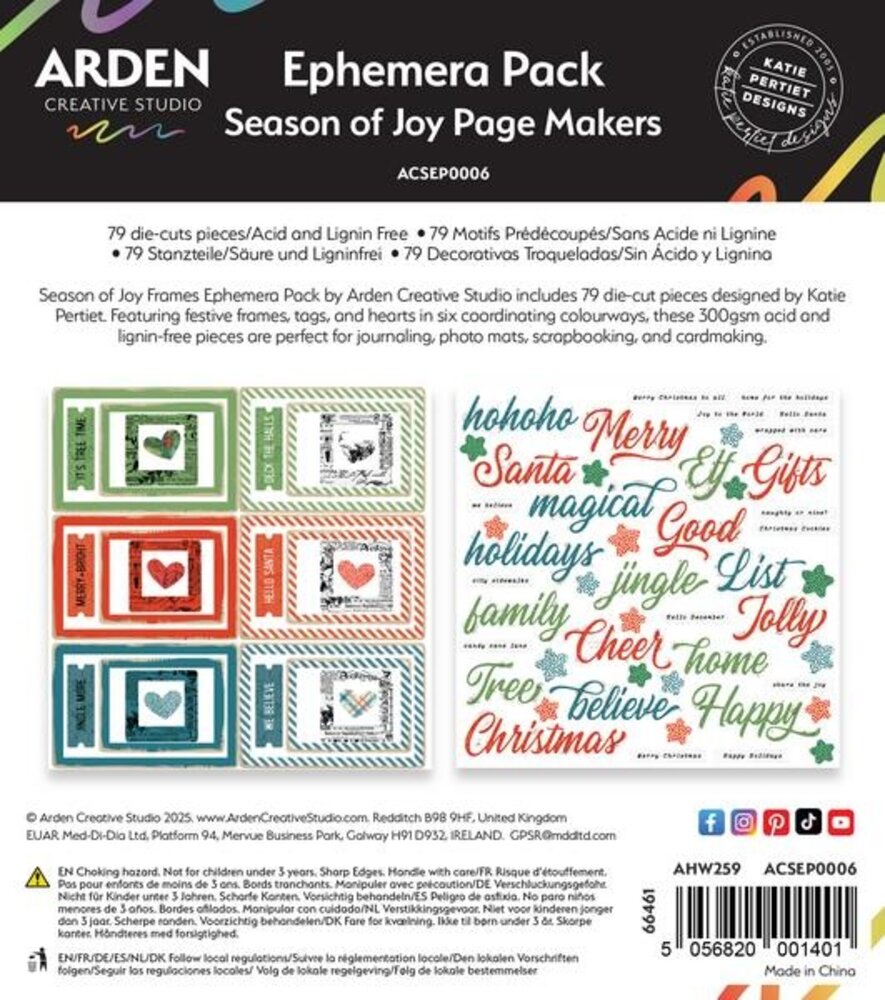 Arden Creative Studio Season of Joy Page Makers Ephemera Pack (ACSEP0006)