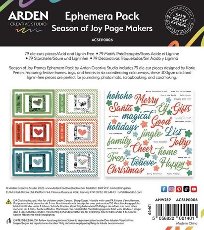 Arden Creative Studio Season of Joy Page Makers Ephemera Pack (ACSEP0006)
