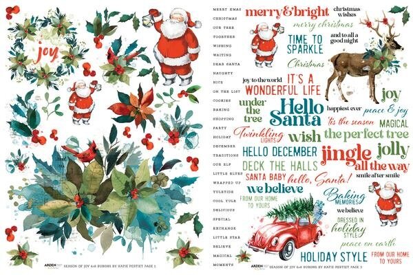 Arden Creative Studio Season of Joy 6x8 Inch Rub-On Transfer Set (ACSRO0004)
