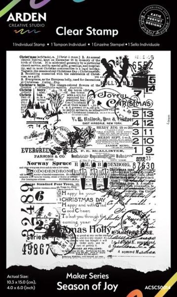 Arden Creative Studio Season of Joy 4x6 Inch Clear Stamp Set (ACSCS0014)