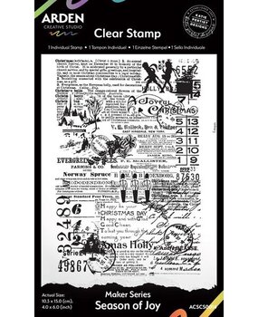 Arden Creative Studio Season of Joy 4x6 Inch Clear Stamp Set (ACSCS0014)