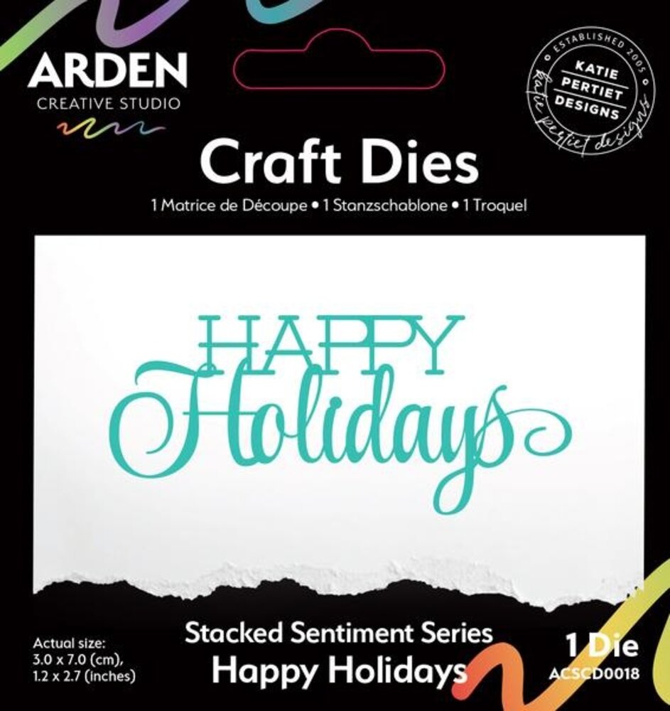 Arden Creative Studio Season of Joy Stacked Happy Holidays Die Set (ACSCD0018) Arden Creative Studio Season of Joy Stacked Happy Holidays Die Set (ACSCD0018)