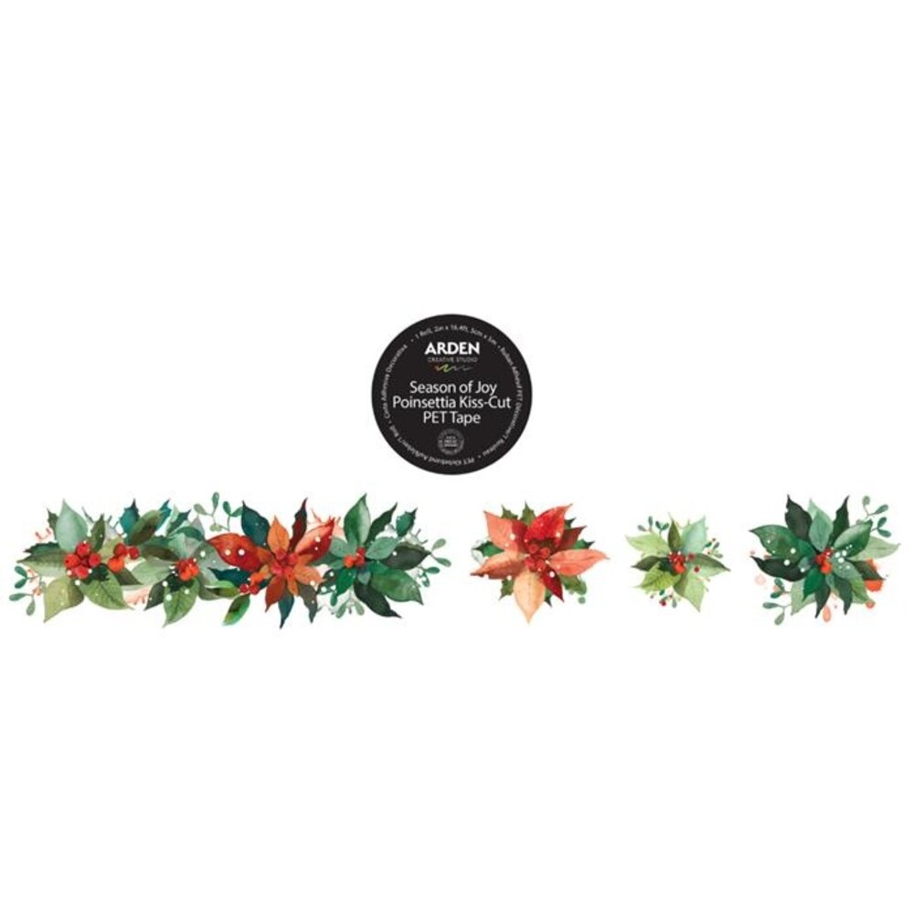 Arden Creative Studio Season of Joy Poinsettia Kiss-Cut PET Tape (ACSCT0005) Arden Creative Studio Season of Joy Poinsettia Kiss-Cut PET Tape (ACSCT0005)