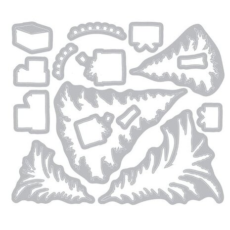 Sizzix 49 and Market Clear Stamps with Framelits Trees and Trinkets (667013)