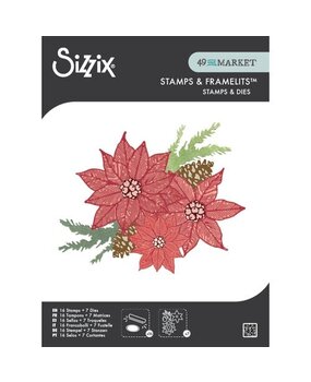 Sizzix 49 and Market Clear Stamps with Framelits Poinsettia Trio (667015) Sizzix 49 and Market Clear Stamps with Framelits Poinsettia Trio (667015)