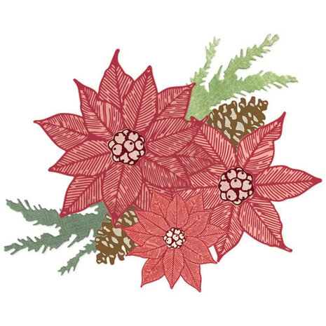 Sizzix 49 and Market Clear Stamps with Framelits Poinsettia Trio (667015) Sizzix 49 and Market Clear Stamps with Framelits Poinsettia Trio (667015)