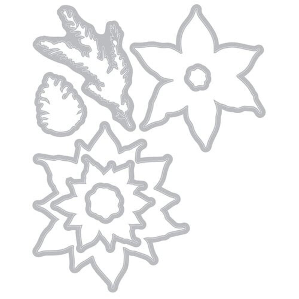 Sizzix 49 and Market Clear Stamps with Framelits Poinsettia Trio (667015) Sizzix 49 and Market Clear Stamps with Framelits Poinsettia Trio (667015)