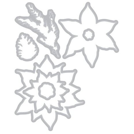 Sizzix 49 and Market Clear Stamps with Framelits Poinsettia Trio (667015) Sizzix 49 and Market Clear Stamps with Framelits Poinsettia Trio (667015)