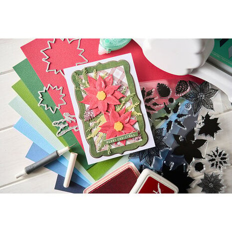 Sizzix 49 and Market Clear Stamps with Framelits Poinsettia Trio (667015) Sizzix 49 and Market Clear Stamps with Framelits Poinsettia Trio (667015)