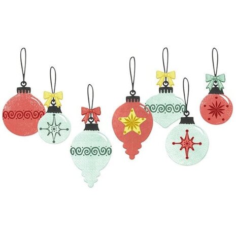 Sizzix 49 and Market Clear Stamps with Framelits Baubles (667019)