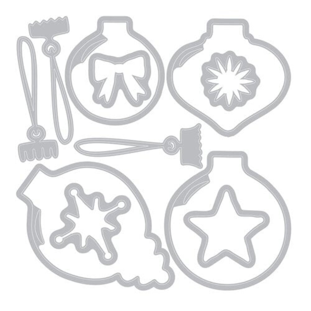 Sizzix 49 and Market Clear Stamps with Framelits Baubles (667019)