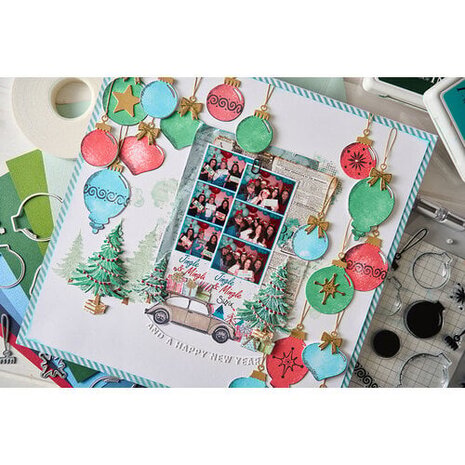 Sizzix 49 and Market Clear Stamps with Framelits Baubles (667019)