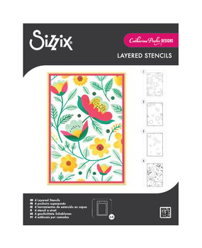 Sizzix Catherine Pooler Layered Stencils Happy Garden (666996)