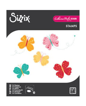 Sizzix Catherine Pooler Clear Stamps Bright Butterflies #1 (666992)