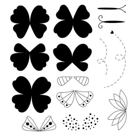 Sizzix Catherine Pooler Clear Stamps Bright Butterflies #1 (666992)