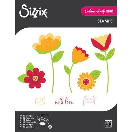 Sizzix Catherine Pooler Clear Stamps Whimsy Bloom #1 (666994)