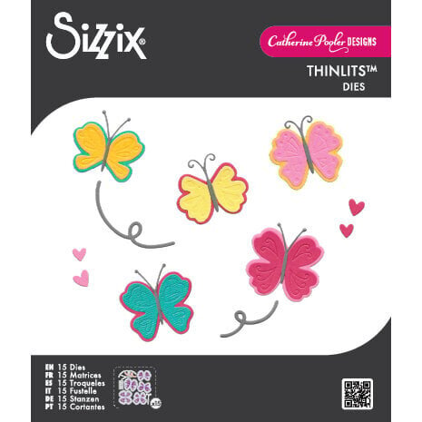 Sizzix Catherine Pooler Framelits Die Set Bright Butterflies #2 (667007)