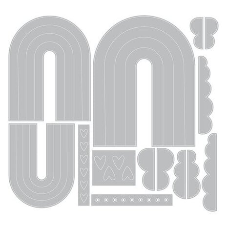 Sizzix Catherine Pooler Thinlits Die Set Rainbow Arches (666999)