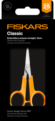 Fiskars Embroidery Scissors Straight Classic 10cm (1075061)