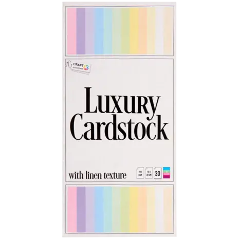Craft Sensations Luxury Linen Cardstock 15x30 cm Pastel (3208557) Craft Sensations Luxury Linen Cardstock 15x30 cm Pastel (3208557)
