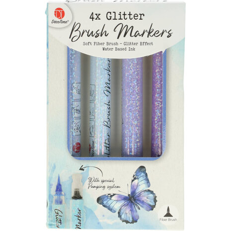 DécoTime Glitter Brush Markers Blue (3204301) DécoTime Glitter Brush Markers Blue (3204301)