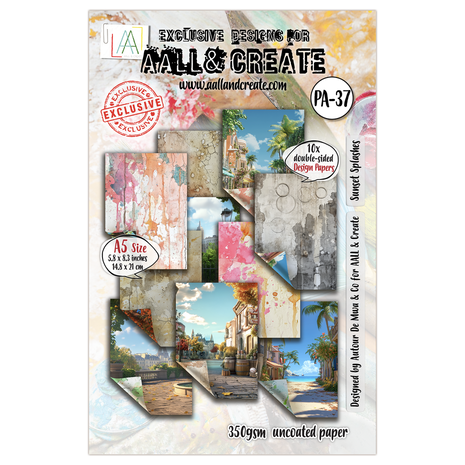 AALL and Create Design Paper A5 Sunset Splashes (AALL-PA-037)