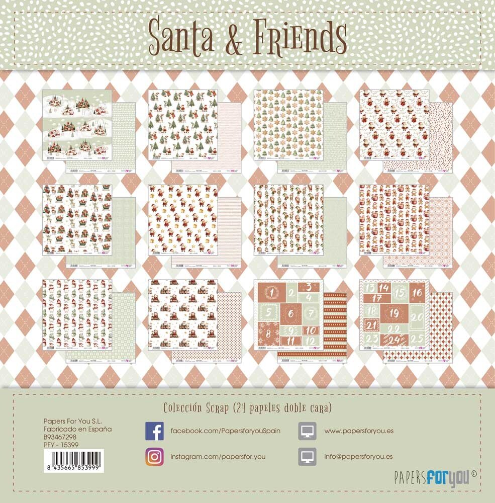 Papers For You Santa & Friends 8x8 Inch Paper Pack (PFY-15399)