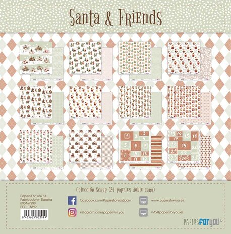 Papers For You Santa & Friends 8x8 Inch Paper Pack (PFY-15399)