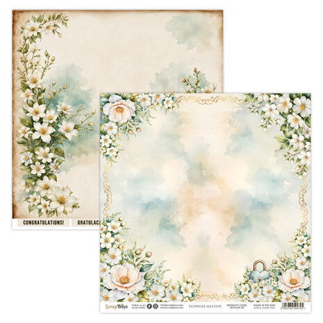 ScrapBoys Flowers Melody 8x8 Inch Paper Pad (SB-FLME-10)