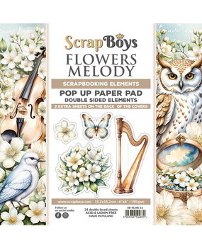 ScrapBoys Flowers Melody 6x6 Inch Pop Up Paper Pad (SB-FLME-11) ScrapBoys Flowers Melody 6x6 Inch Pop Up Paper Pad (SB-FLME-11)