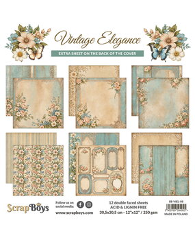 ScrapBoys Vintage Elegance 12x12 Inch Paper Pad (SB-VIEL-08) ScrapBoys Vintage Elegance 12x12 Inch Paper Pad (SB-VIEL-08)